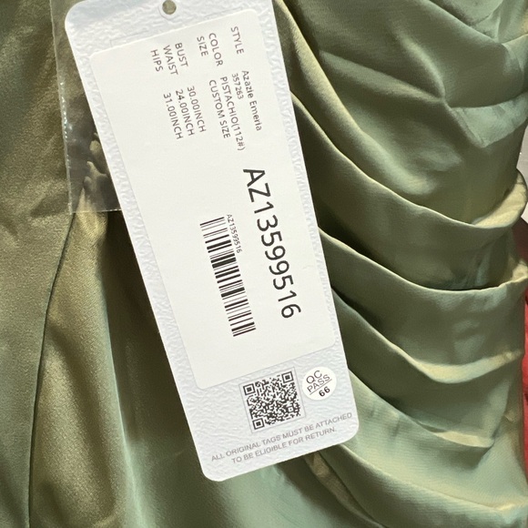 AZAZIE Green Satin Bridesmaid Dress - Picture 5 of 6